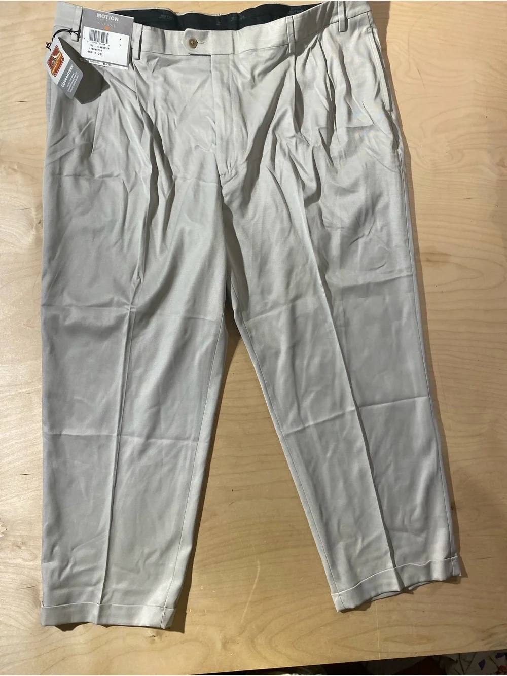 Savane Men's Motion Stretch Dress Pants - Light Gray 46 x 28 (SX)